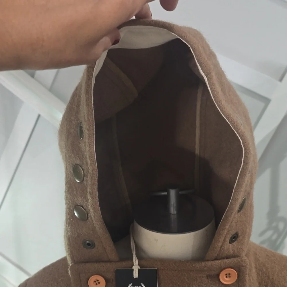 Classic Tan Toggle Pea Coat For Mens Brand Original Montgomery. - Picture 4 of 5